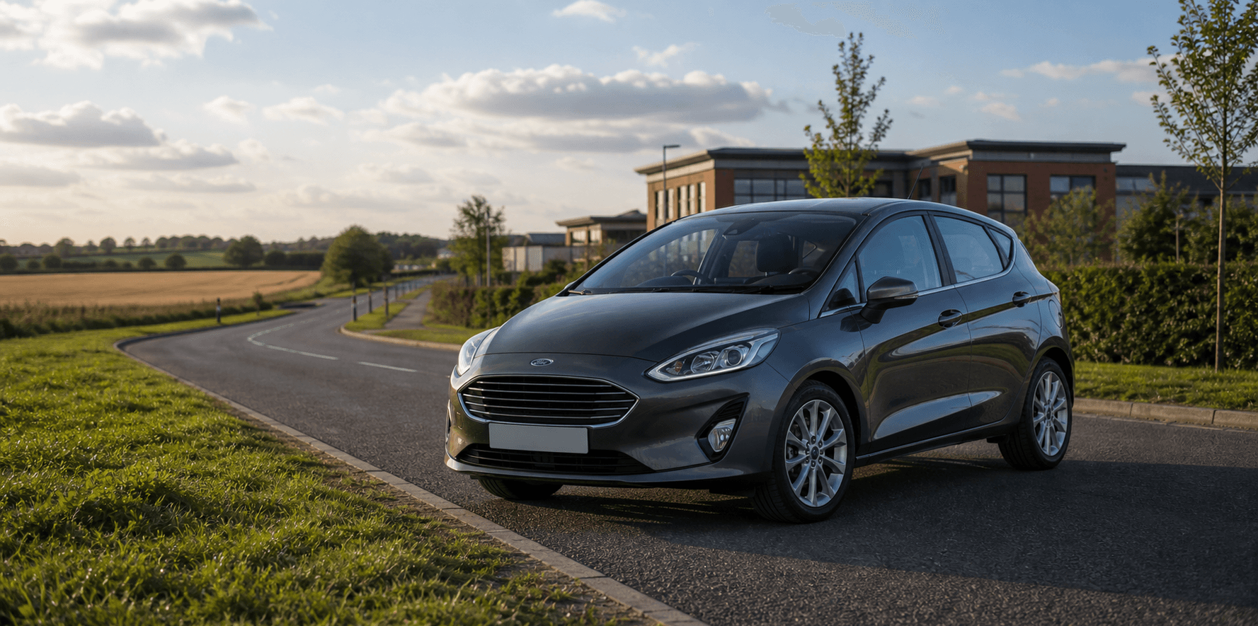 Compact hire car ready for practical travel around Bedford